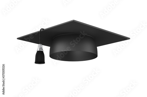 graduation cap on white bac...