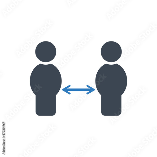 Social distance icon ( vector illustration )