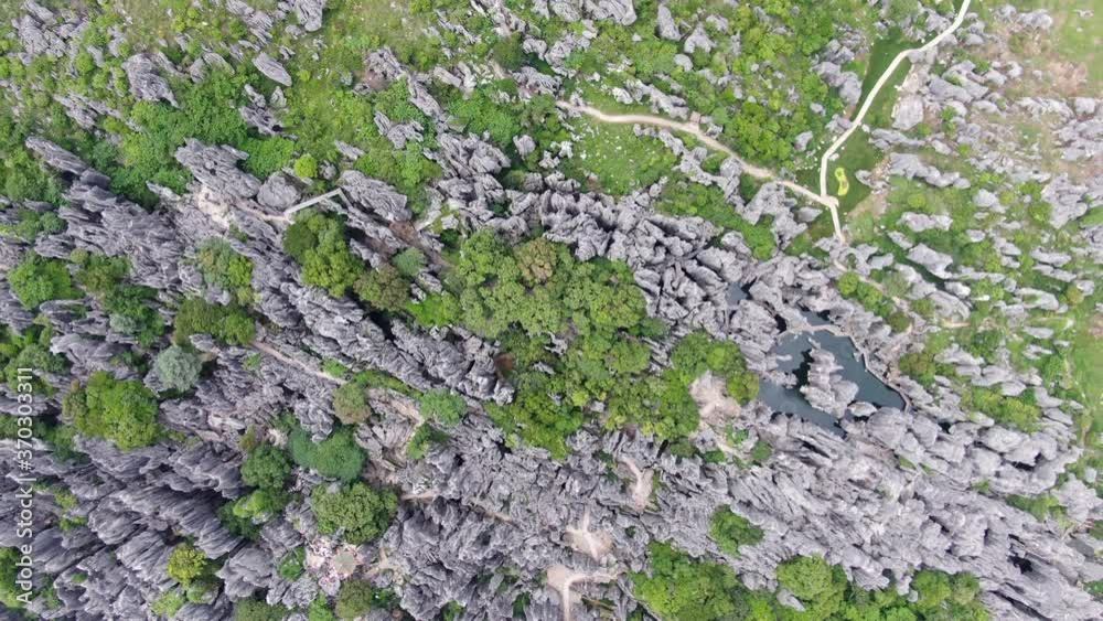 Aerial view of Stone forest located in Kunming China. Drone shot footage 4k(UHD). Aerial view of Stone forest located in Kunming China. Drone shot footage 4k(UHD).