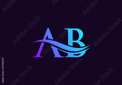 Creative Letter AB Logo Vector Template. AB Letter Linked Logo for business and company identity.