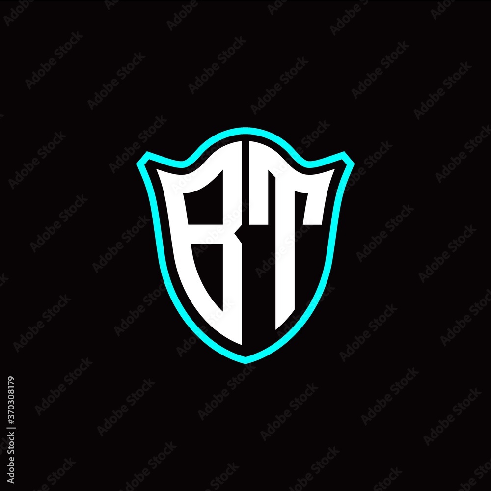 B T initials monogram logo shield designs modern