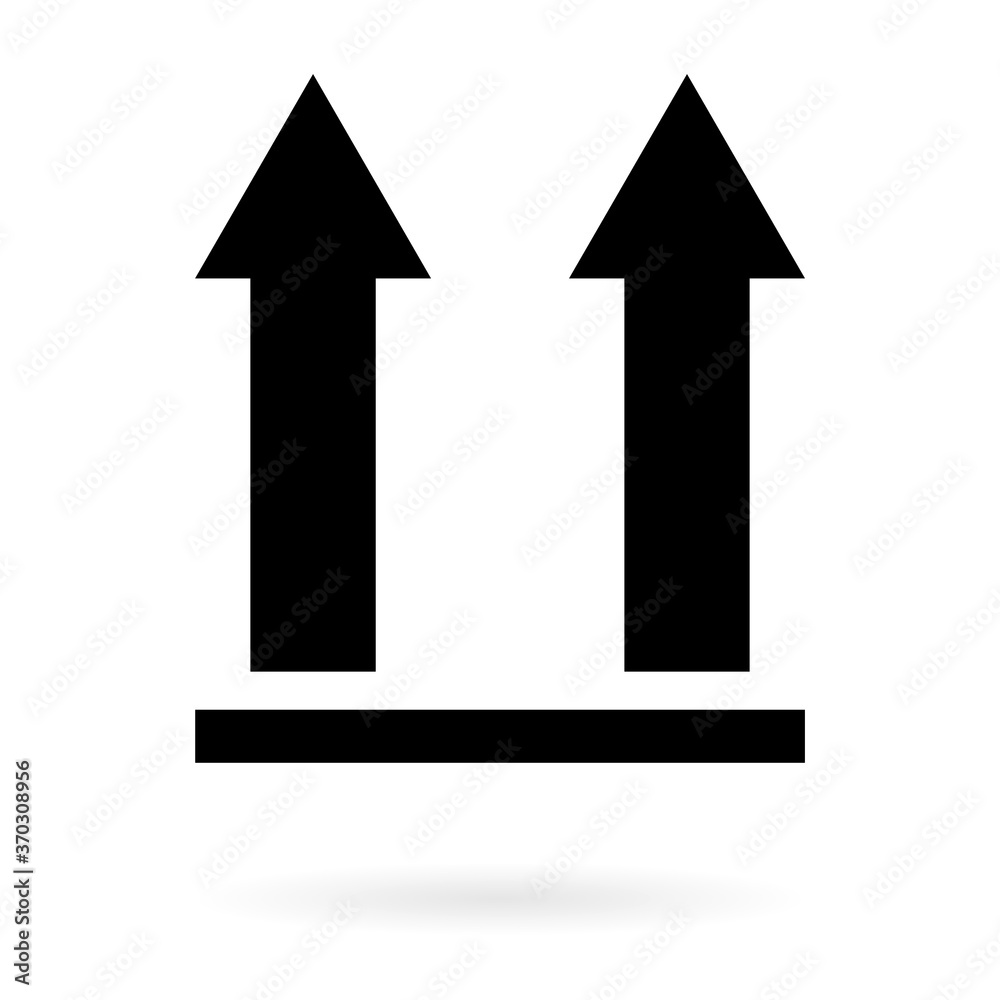 This side up flat icon isolated on white background. Package symbol, label vector illustration. Delivery transportation This side up flat icon isolated on white background. Package symbol, label vector illustration. Delivery transportation