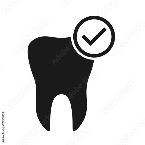 Tooth do´s flat icon isolated on white background. Tooth vector illustration. Dentistry symbol. Stomatology