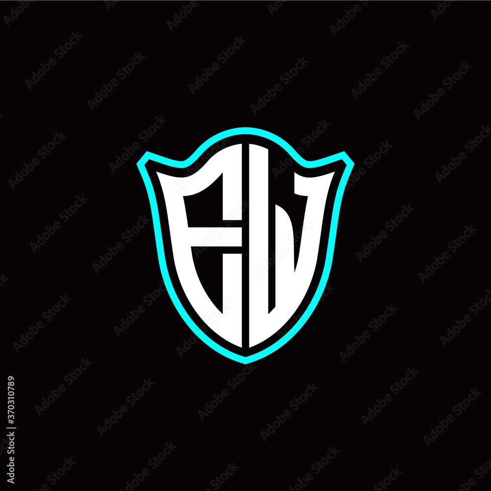 E W initials monogram logo shield designs modern E W initials monogram logo shield designs modern
