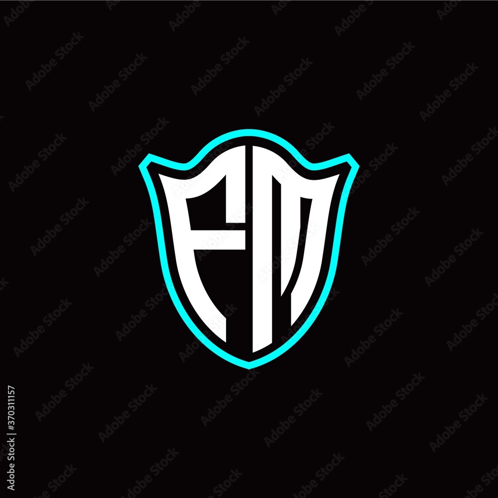 F M initials monogram logo shield designs modern