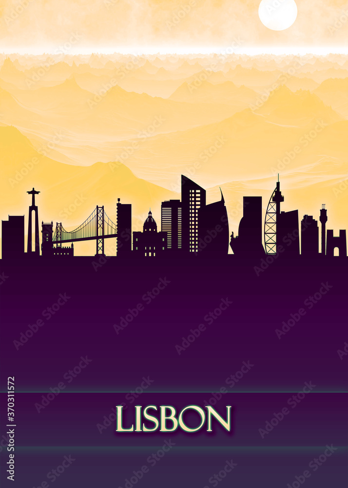 Lisbon City Skyline