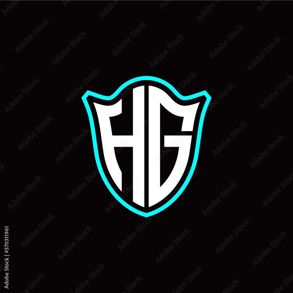 H G initials monogram logo shield designs modern