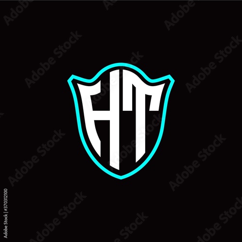 H T initials monogram logo shield designs modern