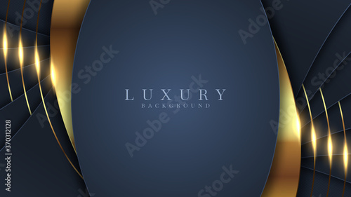 Dark and gold abstract background luxury shapes. Vector illustration.