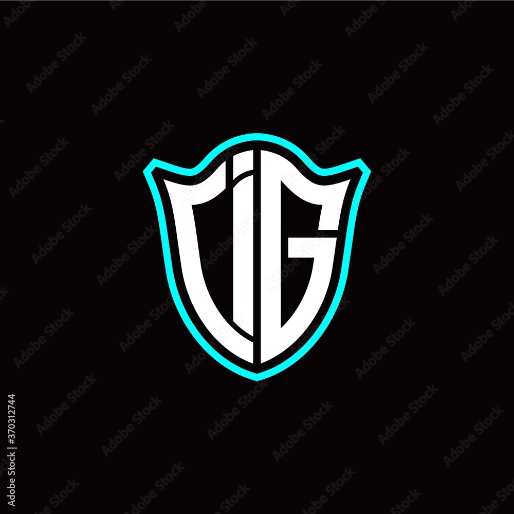 I G initials monogram logo shield designs modern