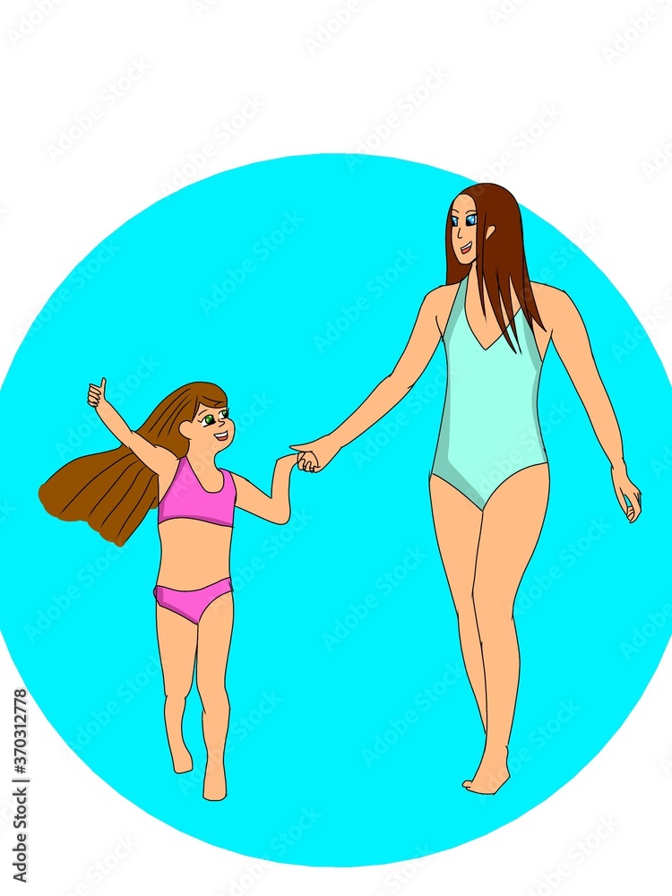 mother and daughter summer