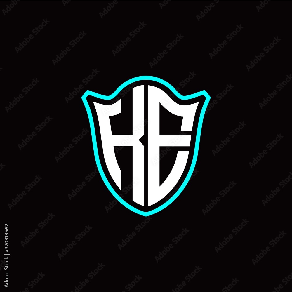 K E initials monogram logo shield designs modern K E initials monogram logo shield designs modern