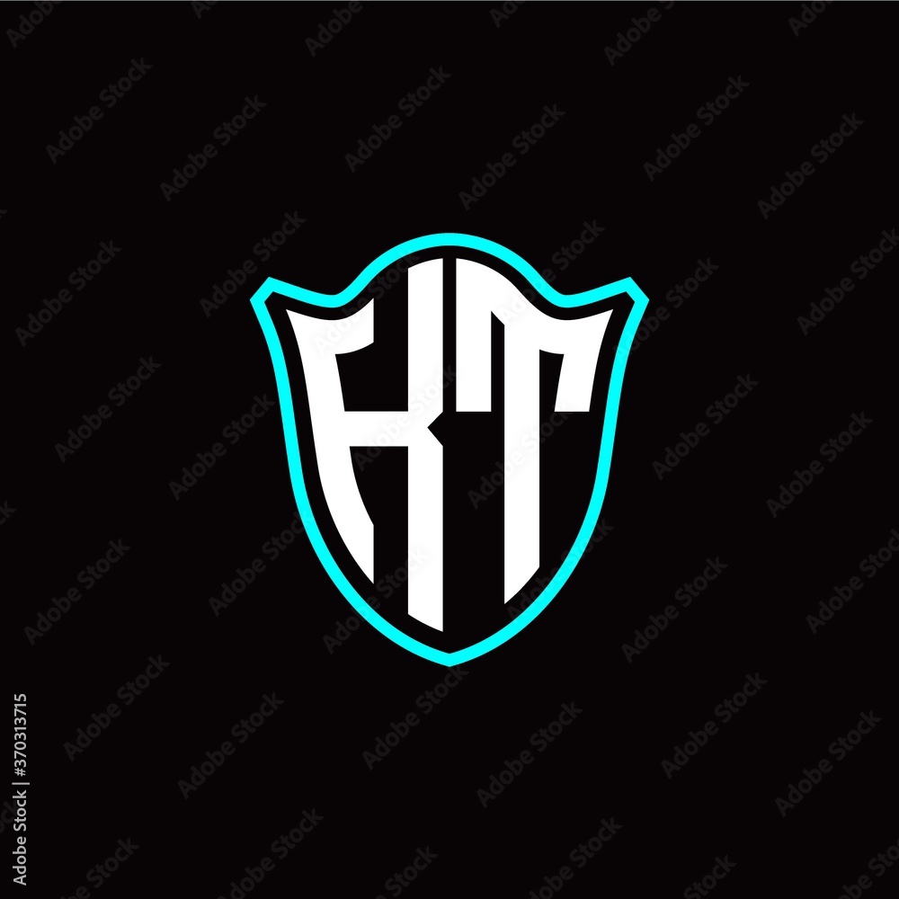 K T initials monogram logo shield designs modern K T initials monogram logo shield designs modern