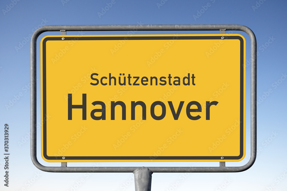Ortstafel Schützenstadt Hannover (Ehrentitel, Symbolbild) Ortstafel Schützenstadt Hannover (Ehrentitel, Symbolbild)