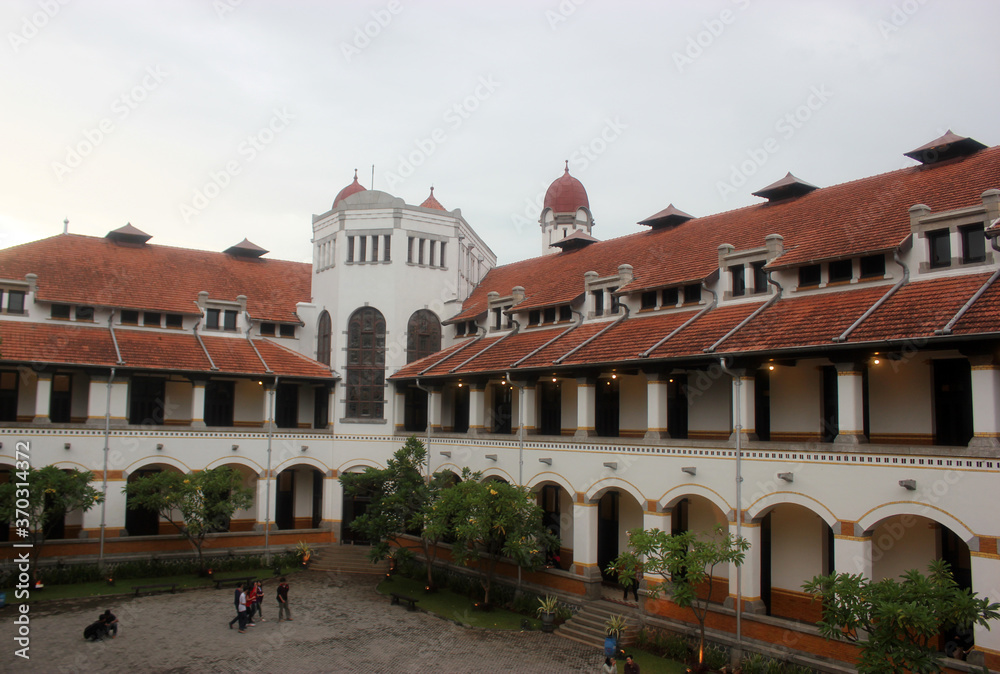Semarang City, Central Java, Indonesia - February 2nd 2020 : Lawang Sewu (Thousand doors) - One of the destinations of Historic Dutch city hall located in Semarang, Indonesia