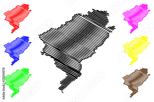 Doubs Department (France, French Republic, Bourgogne-Franche-Comte region, BFC) map vector illustration, scribble sketch Dubs map