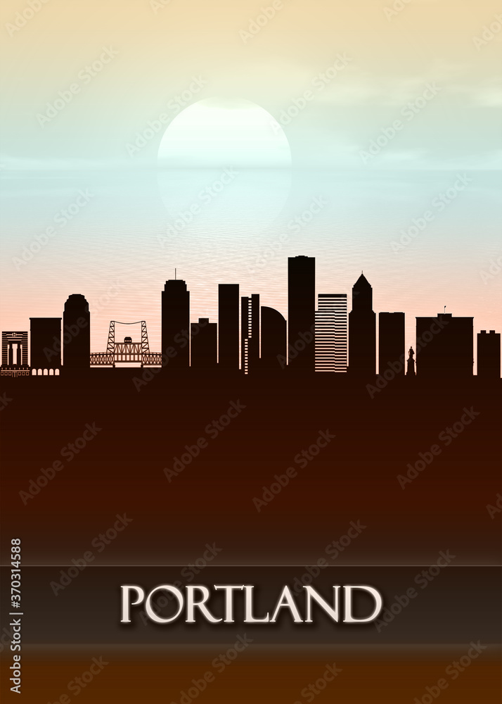 Portland City Skyline