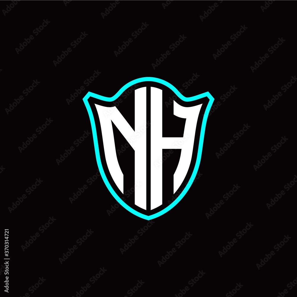 N H initials monogram logo shield designs modern N H initials monogram logo shield designs modern