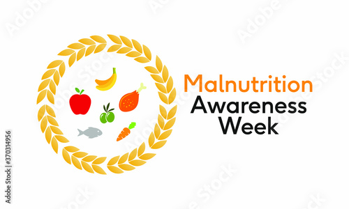Vector illustration on the theme of Malnutrition awareness week observed each year during October.