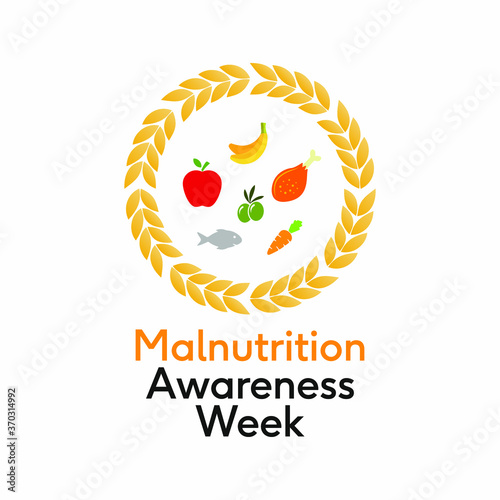 Vector illustration on the theme of Malnutrition awareness week observed each year during October.