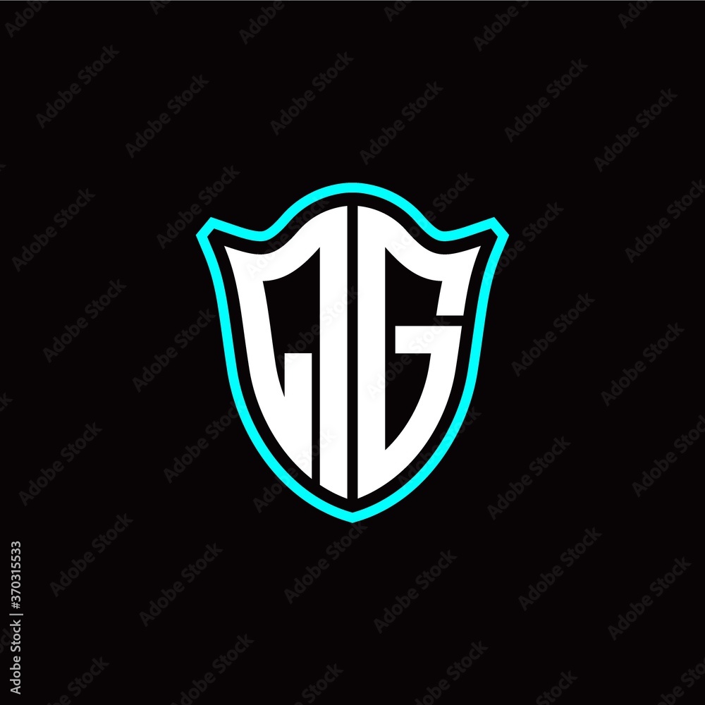 Q G initials monogram logo shield designs modern Q G initials monogram logo shield designs modern