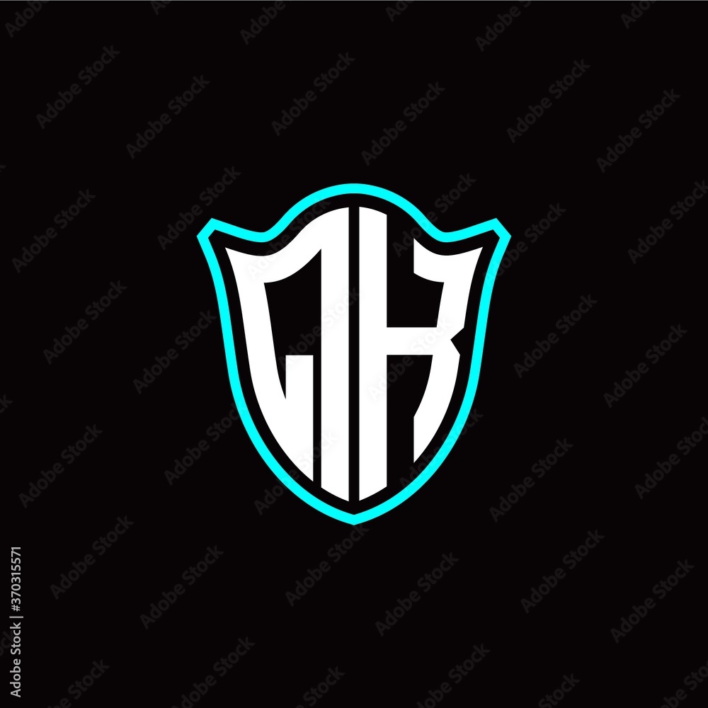Q K initials monogram logo shield designs modern Q K initials monogram logo shield designs modern