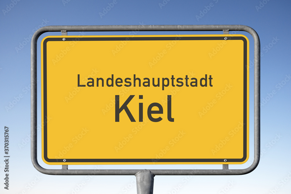 Ortstafel, Landeshauptstadt, Kiel, (Symbolbild) Ortstafel, Landeshauptstadt, Kiel, (Symbolbild)