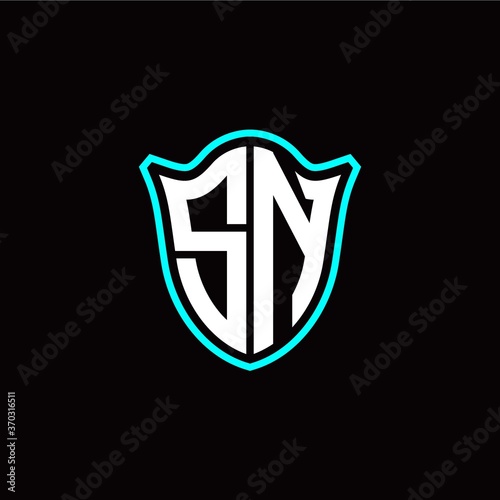 Free Download S N initials monogram logo shield designs modern - GFXLoad