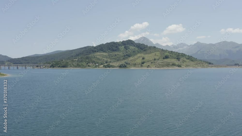 aerial view of the lake of campotosto in the mountain complex of the gran sasso d'italia abruzzo aerial view of the lake of campotosto in the mountain complex of the gran sasso d'italia abruzzo