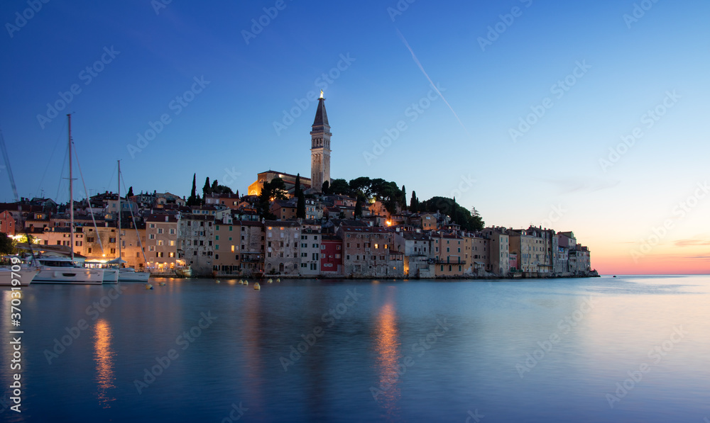 Rovinj in the evening after sunset