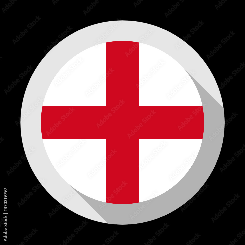 Fototapeta premium round icon with england flag, isolated on black background