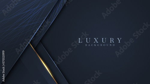 Dark and gold abstract background luxury shapes. Vector illustration.