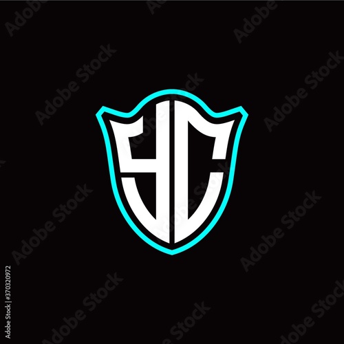Free Download Y C initials monogram logo shield designs modern - GFXLoad