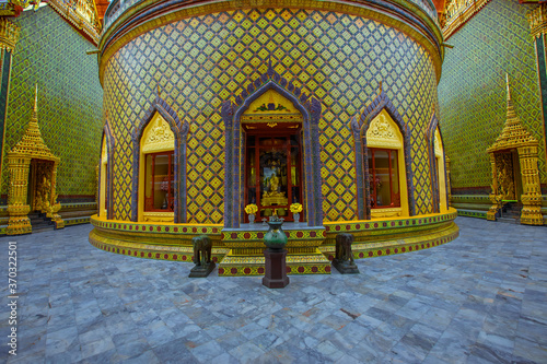 WatRatchabophitSathitmahasimaram-Bangkok:6July 2020,interior atmosphere,religious tourist attractions,sculptures of beautiful churches of temples, Fueng Nakorn road area.Wat Ratchabophit,Thailand photo