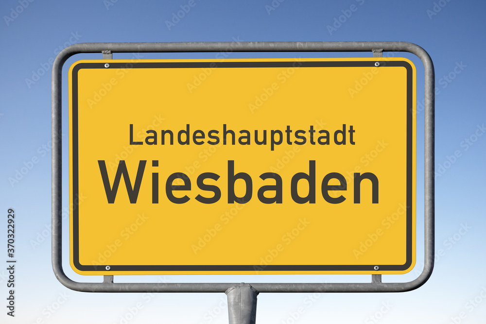 Ortstafel, Landeshauptstadt, Wiesbaden, (Symbolbild) Ortstafel, Landeshauptstadt, Wiesbaden, (Symbolbild)