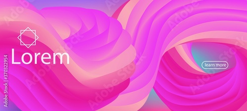 3d Fluid Lucid Vector Background. Landing Page, Pink, Purple Background. 