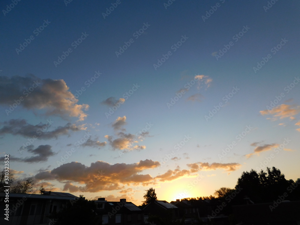 sunset over the city