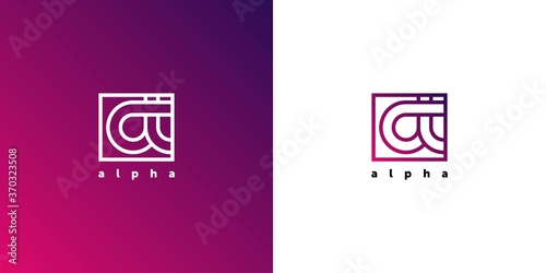 Foto Alpha letter stylized vector, Letter of the alphabet, Vector illustration Eps 10