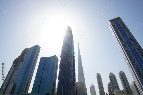Tall buildings, view of Dubai, UAE