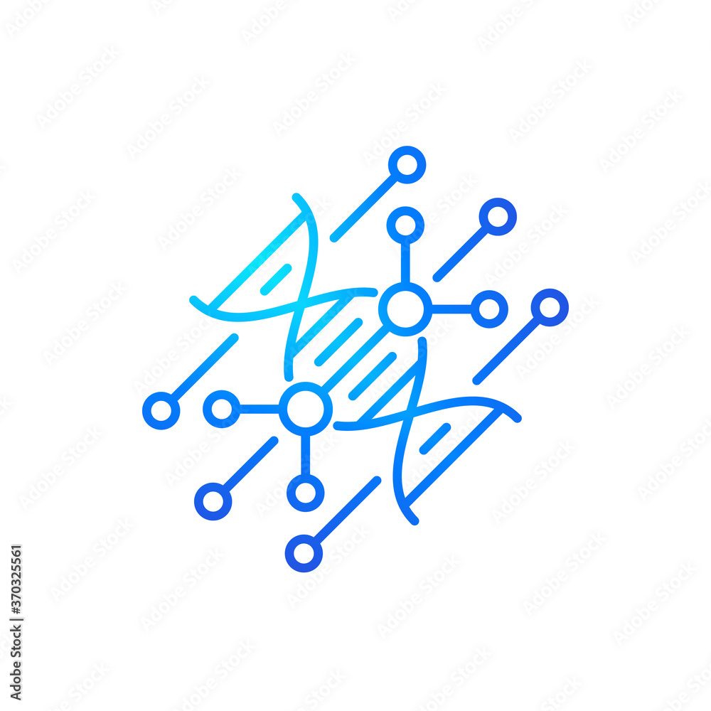 dna modification, biotechnology line icon on white dna modification, biotechnology line icon on white