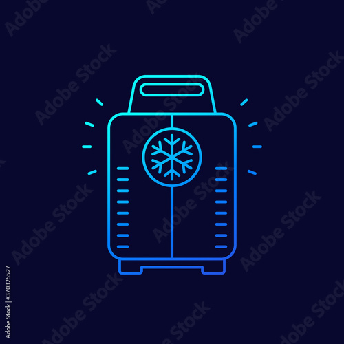 cryotherapy, cryosauna line vector icon