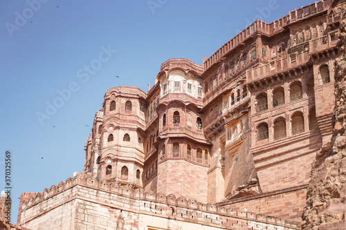 Obraz na płótnie Impressive Mehrangarh fort walls w salonie