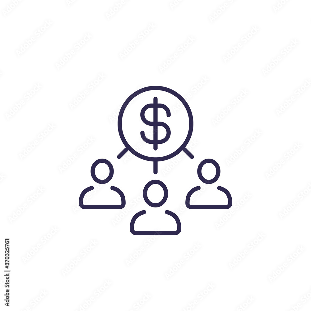 stakeholders line icon on white stakeholders line icon on white