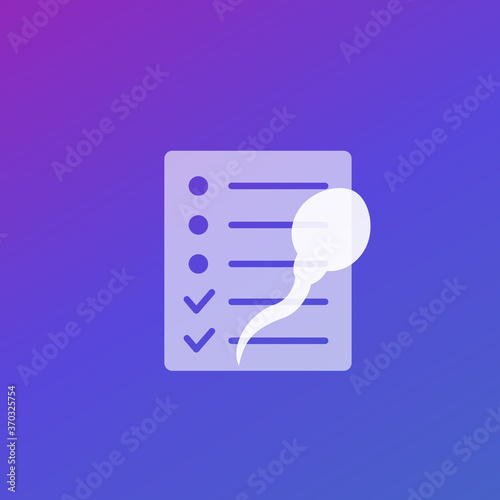 sperm test results, medical vector icon