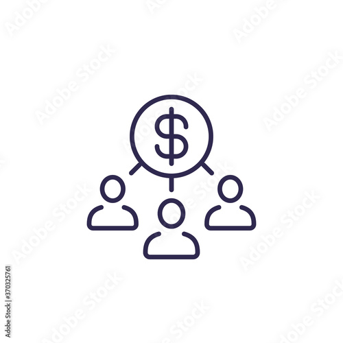 stakeholders line icon on white
