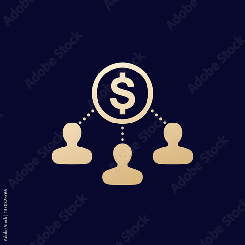 stakeholders vector icon on dark