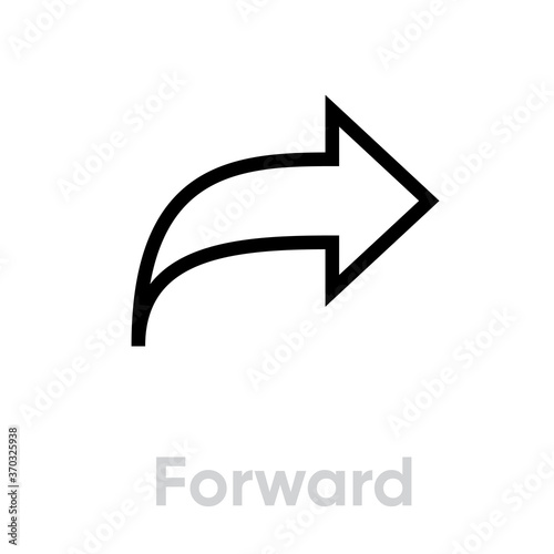 Fotografie Forward arrow badge in flat design