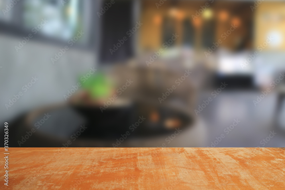 Wooden board empty table in coffee shop for background Wooden board empty table in coffee shop for background