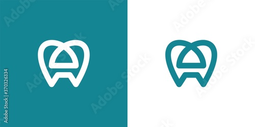 Dental logos templates. Abstract vector teeth signs. A set of dental logos icon design template elements. Abstract stomatology vector signs.