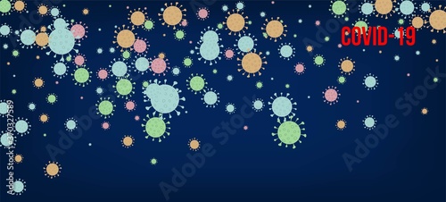 Covid-19 Quarantine nCoV Banner. Flat Cartoon Coronavirus Medical 
